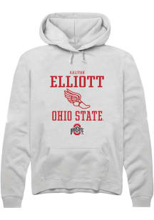 Aaliyah Elliott Rally Mens White Ohio State Buckeyes NIL Sport Icon Hooded Sweatshirt