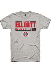 Aaliyah Elliott Ash Ohio State Buckeyes NIL Stacked Box Short Sleeve T Shirt