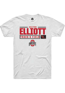 Aaliyah Elliott White Ohio State Buckeyes NIL Stacked Box Short Sleeve T Shirt