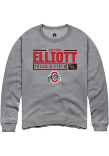 Aaliyah Elliott Rally Mens Graphite Ohio State Buckeyes NIL Stacked Box Crew Sweatshirt