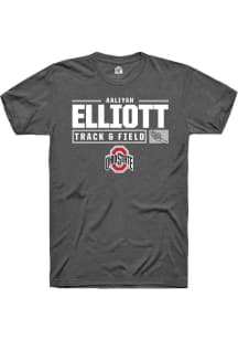 Aaliyah Elliott Dark Grey Ohio State Buckeyes NIL Stacked Box Short Sleeve T Shirt