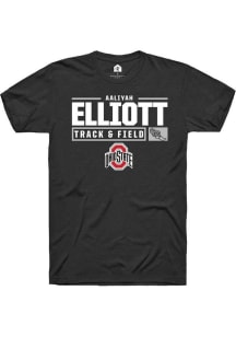 Aaliyah Elliott Black Ohio State Buckeyes NIL Stacked Box Short Sleeve T Shirt