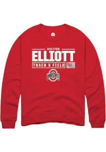 Aaliyah Elliott Rally Mens Red Ohio State Buckeyes NIL Stacked Box Crew Sweatshirt