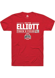 Aaliyah Elliott Red Ohio State Buckeyes NIL Stacked Box Short Sleeve T Shirt