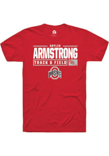 Adylin Armstrong Red Ohio State Buckeyes NIL Stacked Box Short Sleeve T Shirt