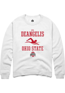 Ava DeAngelis Rally Mens White Ohio State Buckeyes NIL Sport Icon Crew Sweatshirt