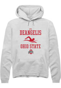 Ava DeAngelis Rally Mens White Ohio State Buckeyes NIL Sport Icon Hooded Sweatshirt