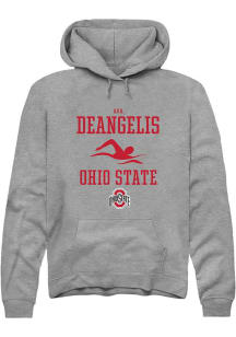 Ava DeAngelis Rally Mens Graphite Ohio State Buckeyes NIL Sport Icon Hooded Sweatshirt