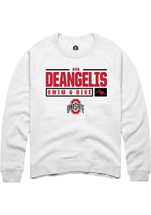 Ava DeAngelis Rally Mens White Ohio State Buckeyes NIL Stacked Box Crew Sweatshirt