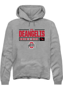 Ava DeAngelis Rally Mens Graphite Ohio State Buckeyes NIL Stacked Box Hooded Sweatshirt