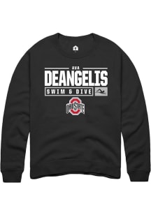 Ava DeAngelis Rally Mens Black Ohio State Buckeyes NIL Stacked Box Crew Sweatshirt