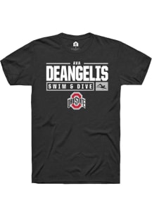 Ava DeAngelis Black Ohio State Buckeyes NIL Stacked Box Short Sleeve T Shirt