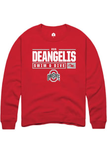 Ava DeAngelis Rally Mens Red Ohio State Buckeyes NIL Stacked Box Crew Sweatshirt