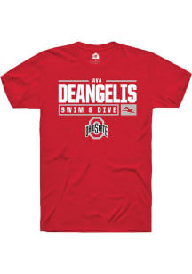 Ava DeAngelis Red Ohio State Buckeyes NIL Stacked Box Short Sleeve T Shirt