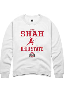 Ayush Shah Rally Mens White Ohio State Buckeyes NIL Sport Icon Crew Sweatshirt