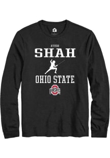 Ayush Shah Rally Mens Black Ohio State Buckeyes NIL Sport Icon Tee