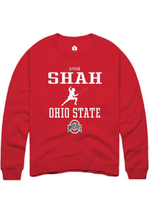 Ayush Shah Rally Mens Red Ohio State Buckeyes NIL Sport Icon Crew Sweatshirt