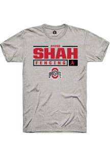 Ayush Shah Ash Ohio State Buckeyes NIL Stacked Box Short Sleeve T Shirt