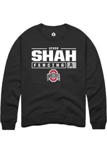 Ayush Shah Rally Mens Black Ohio State Buckeyes NIL Stacked Box Crew Sweatshirt