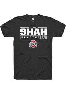 Ayush Shah Black Ohio State Buckeyes NIL Stacked Box Short Sleeve T Shirt