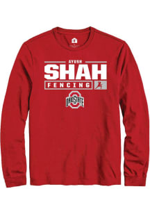 Ayush Shah Rally Mens Red Ohio State Buckeyes NIL Stacked Box Tee