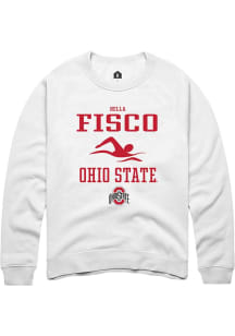 Bella Fisco Rally Mens White Ohio State Buckeyes NIL Sport Icon Crew Sweatshirt