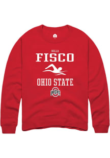 Bella Fisco Rally Mens Red Ohio State Buckeyes NIL Sport Icon Crew Sweatshirt