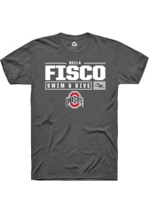 Bella Fisco Dark Grey Ohio State Buckeyes NIL Stacked Box Short Sleeve T Shirt