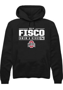 Bella Fisco Rally Mens Black Ohio State Buckeyes NIL Stacked Box Hooded Sweatshirt