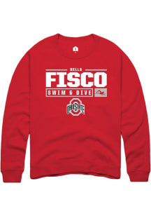 Bella Fisco Rally Mens Red Ohio State Buckeyes NIL Stacked Box Crew Sweatshirt