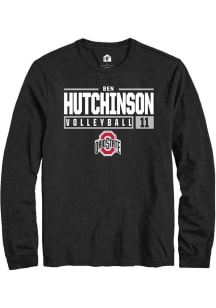Ben Hutchinson Rally Mens Black Ohio State Buckeyes NIL Stacked Box Tee