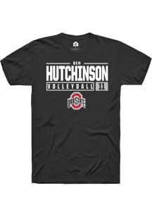 Ben Hutchinson Black Ohio State Buckeyes NIL Stacked Box Short Sleeve T Shirt