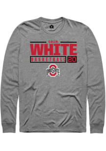 Colin White Rally Mens Graphite Ohio State Buckeyes NIL Stacked Box Tee