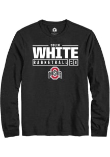 Colin White Rally Mens Black Ohio State Buckeyes NIL Stacked Box Tee