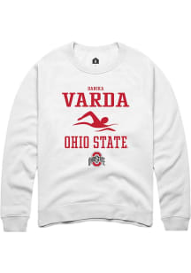 Danika Varda Rally Mens White Ohio State Buckeyes NIL Sport Icon Crew Sweatshirt