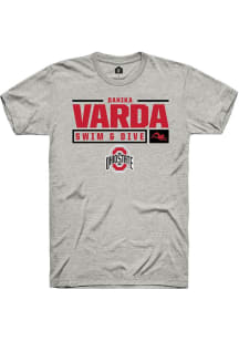 Danika Varda Ash Ohio State Buckeyes NIL Stacked Box Short Sleeve T Shirt