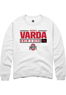 Danika Varda Rally Mens White Ohio State Buckeyes NIL Stacked Box Crew Sweatshirt