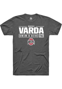 Danika Varda Dark Grey Ohio State Buckeyes NIL Stacked Box Short Sleeve T Shirt