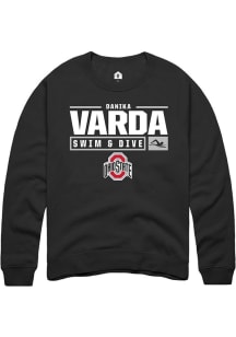 Danika Varda Rally Mens Black Ohio State Buckeyes NIL Stacked Box Crew Sweatshirt