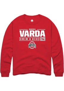 Danika Varda Rally Mens Red Ohio State Buckeyes NIL Stacked Box Crew Sweatshirt