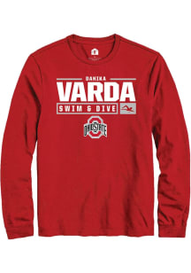 Danika Varda Rally Mens Red Ohio State Buckeyes NIL Stacked Box Tee