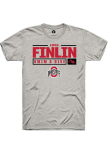 emma finlin Ash Ohio State Buckeyes NIL Stacked Box Short Sleeve T Shirt