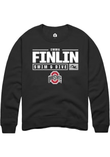 emma finlin Rally Mens Black Ohio State Buckeyes NIL Stacked Box Crew Sweatshirt