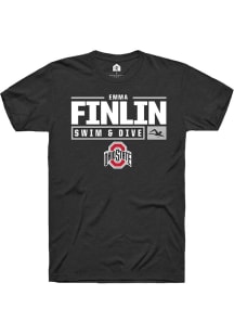 emma finlin Black Ohio State Buckeyes NIL Stacked Box Short Sleeve T Shirt