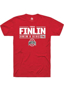 emma finlin Red Ohio State Buckeyes NIL Stacked Box Short Sleeve T Shirt