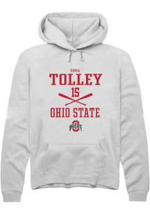 Emma Tolley Rally Mens White Ohio State Buckeyes NIL Sport Icon Hooded Sweatshirt