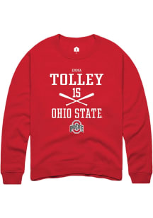 Emma Tolley Rally Mens Red Ohio State Buckeyes NIL Sport Icon Crew Sweatshirt