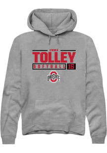 Emma Tolley Rally Mens Graphite Ohio State Buckeyes NIL Stacked Box Hooded Sweatshirt