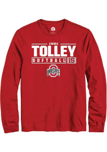 Emma Tolley Rally Mens Red Ohio State Buckeyes NIL Stacked Box Tee