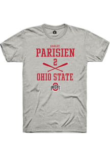 Hadley Parisien Ash Ohio State Buckeyes NIL Sport Icon Short Sleeve T Shirt